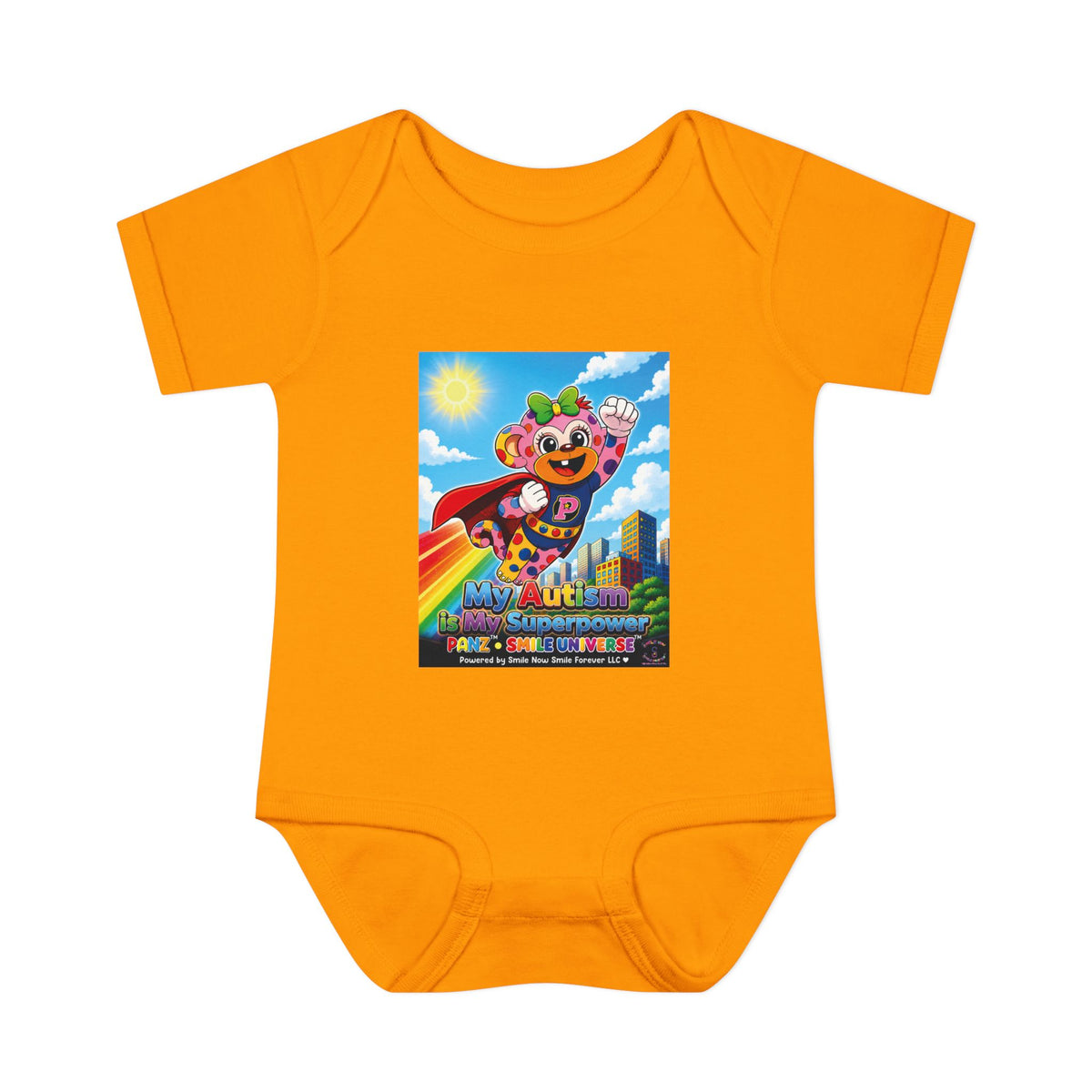 Panz™ Infant Baby Rib Bodysuit – "My Autism is My Superpower" Graphic | Smile Universe Collection