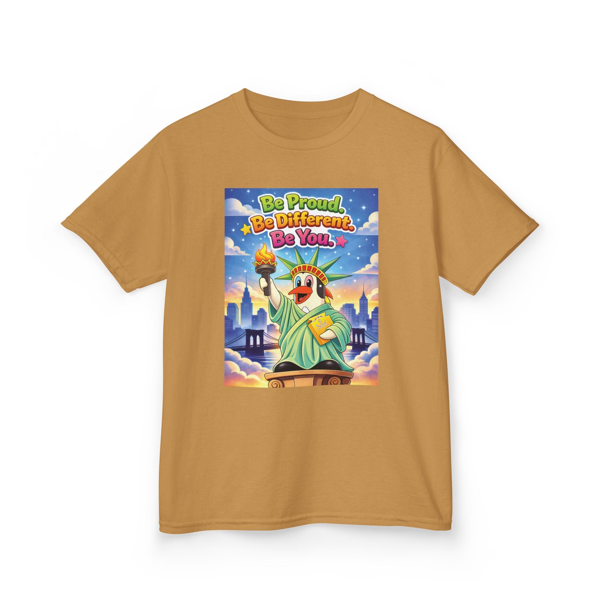 TuBz™M "Be Proud. Be Different. Be You." Kids T-Shirt - Inspirational Graphic Tee