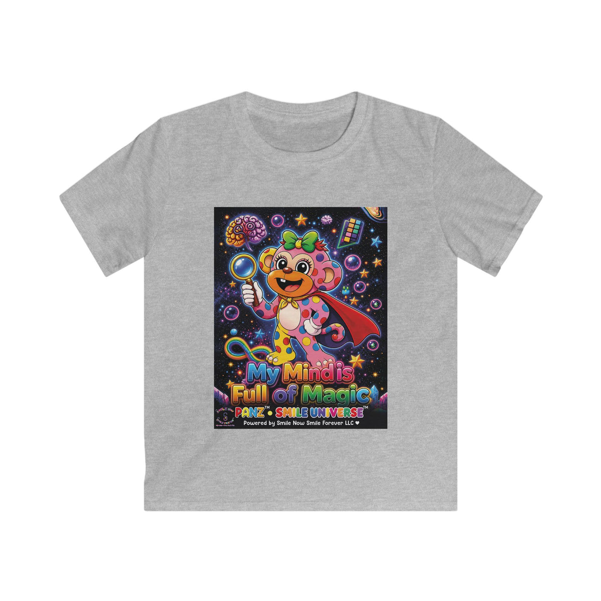 Panz™ Kids Softstyle Tee – "My Mind is Full of Magic" Graphic | Smile Universe Collection