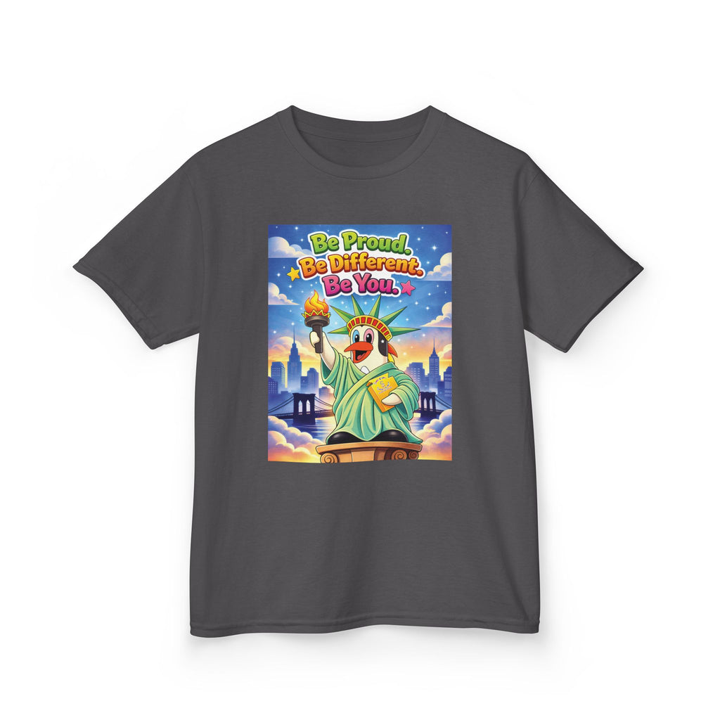 TuBz™M "Be Proud. Be Different. Be You." Kids T-Shirt - Inspirational Graphic Tee