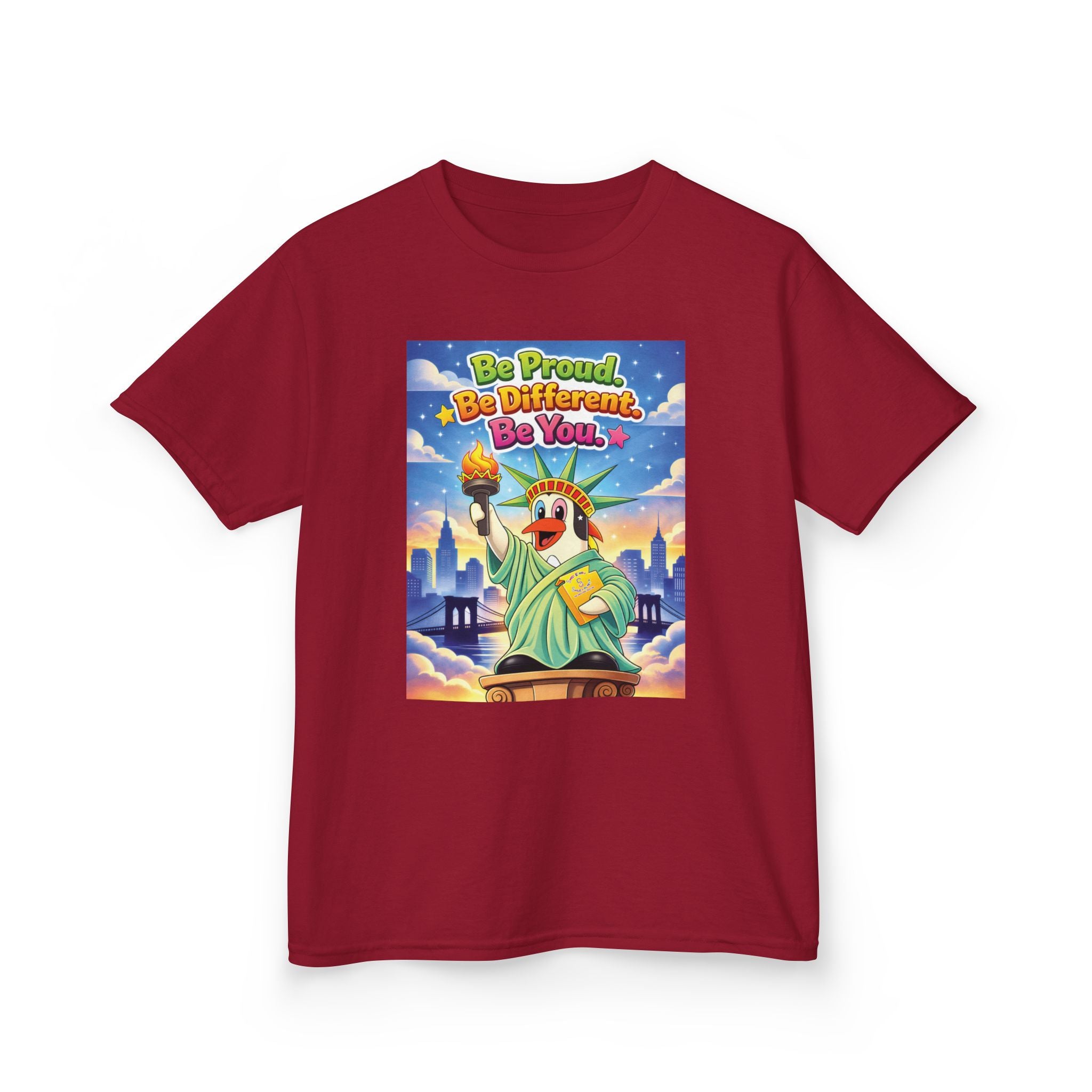 TuBz™M "Be Proud. Be Different. Be You." Kids T-Shirt - Inspirational Graphic Tee