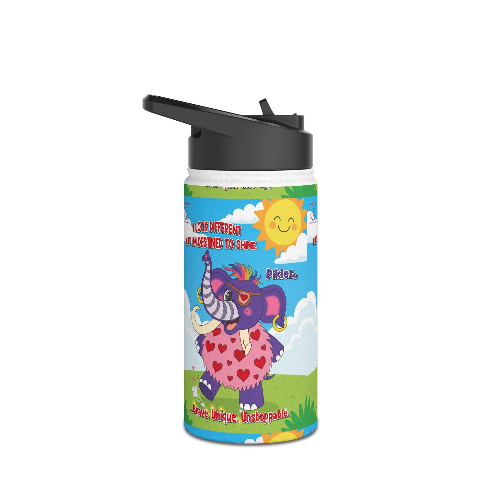 Piklez™ Stainless Steel Water Bottle with Standard Lid – “Destined to Shine” | Smile Universe Collection