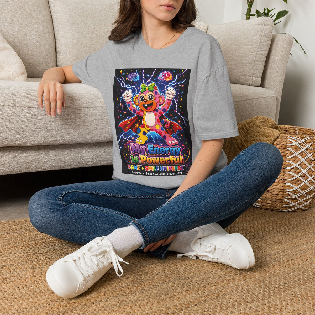 Panz™ Unisex Softstyle T-Shirt  for Adult– "My Energy is Powerful" Graphic Tee | Smile Universe Collection