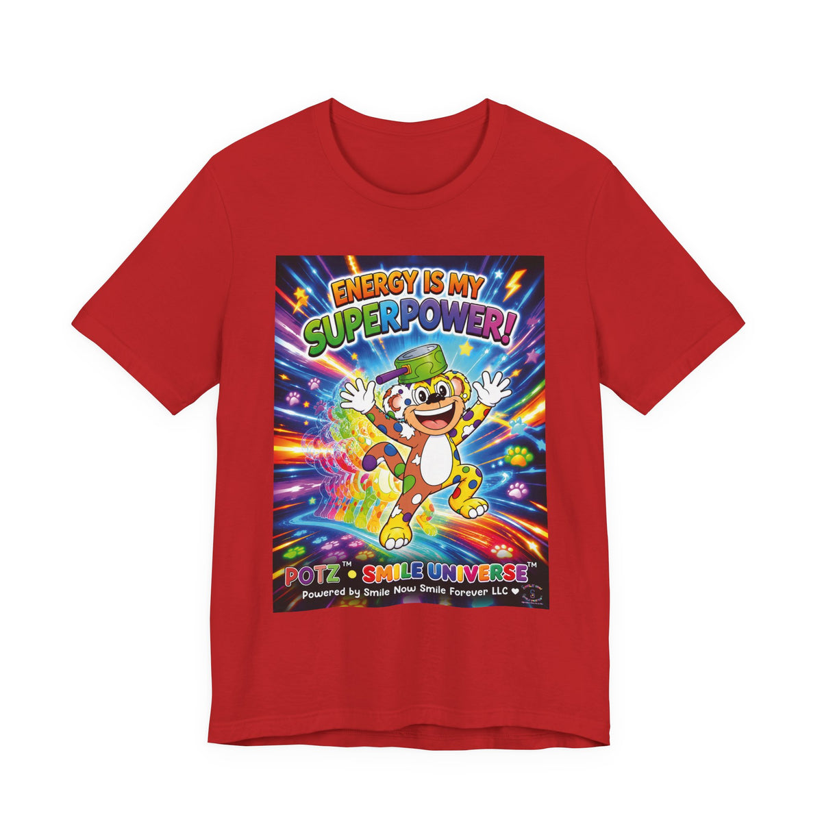 Potz™ Unisex Jersey Short Sleeve Tee – "Energy is My Superpower!" Graphic Tee | Smile Universe Collection
