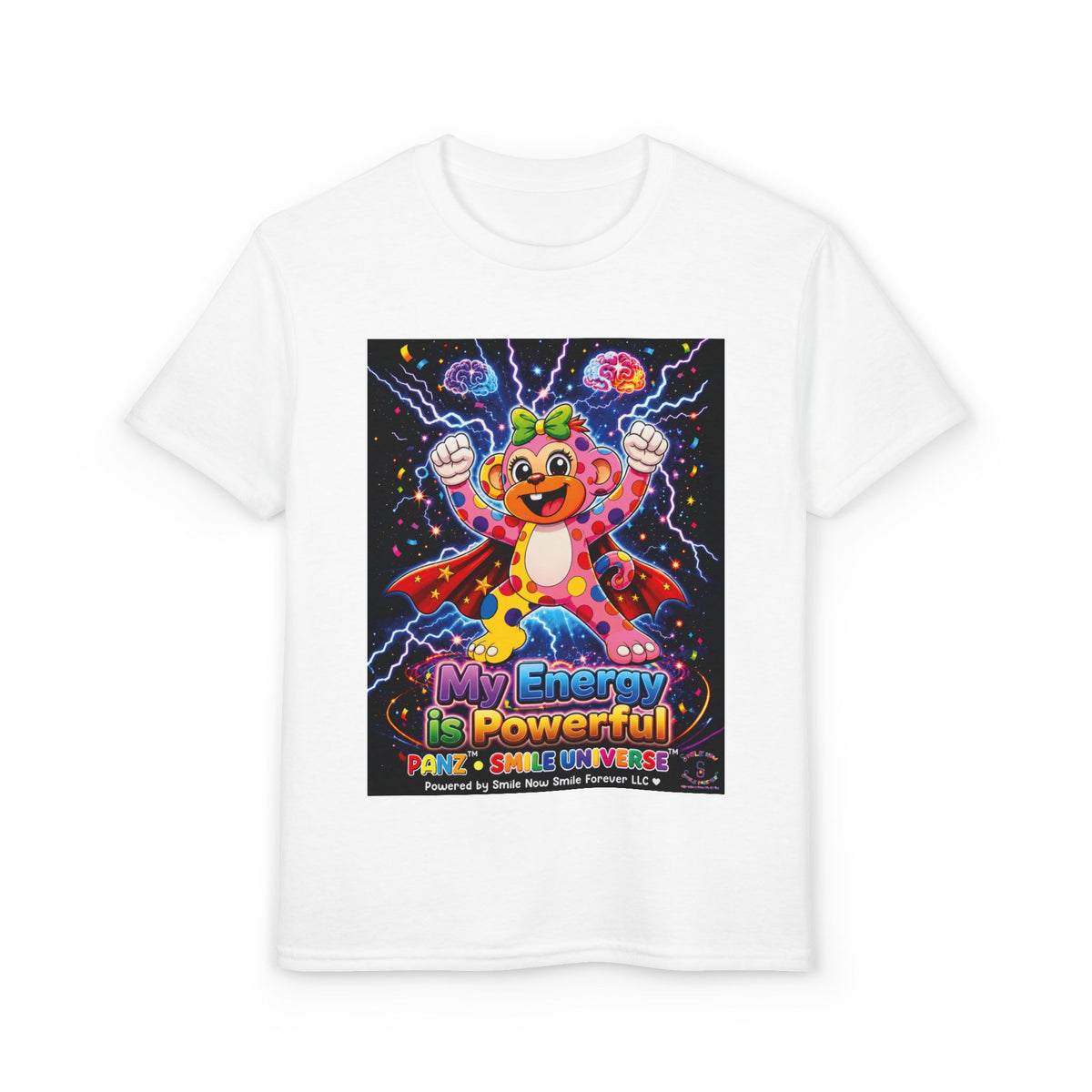 Panz™ Youth DryBlend® T-Shirt – "My Energy is Powerful" Graphic Tee | Smile Universe Collection