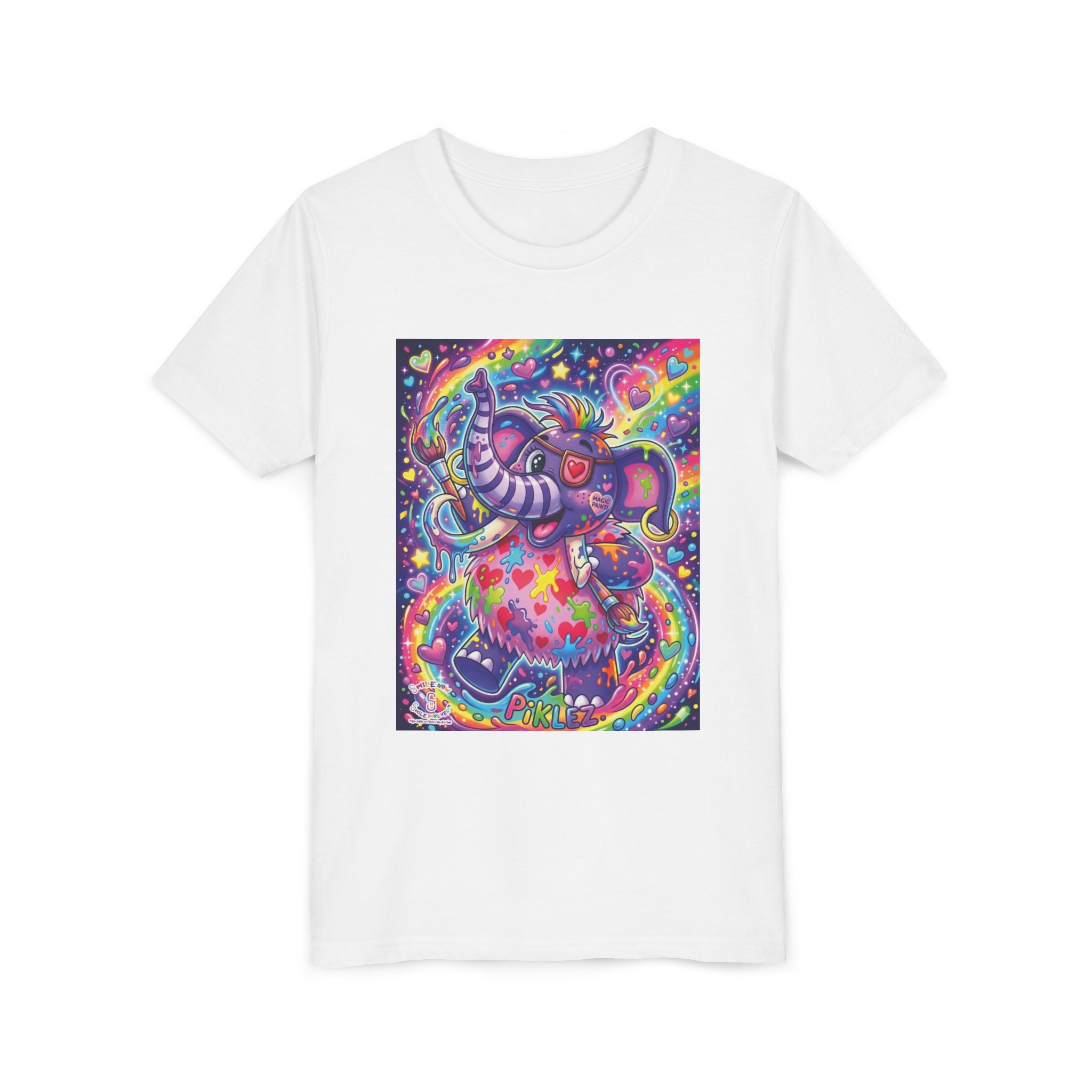 Piklez™ Youth Short Sleeve Tee – "Magic Paint!" Graphic Shirt | Smile Universe Collection