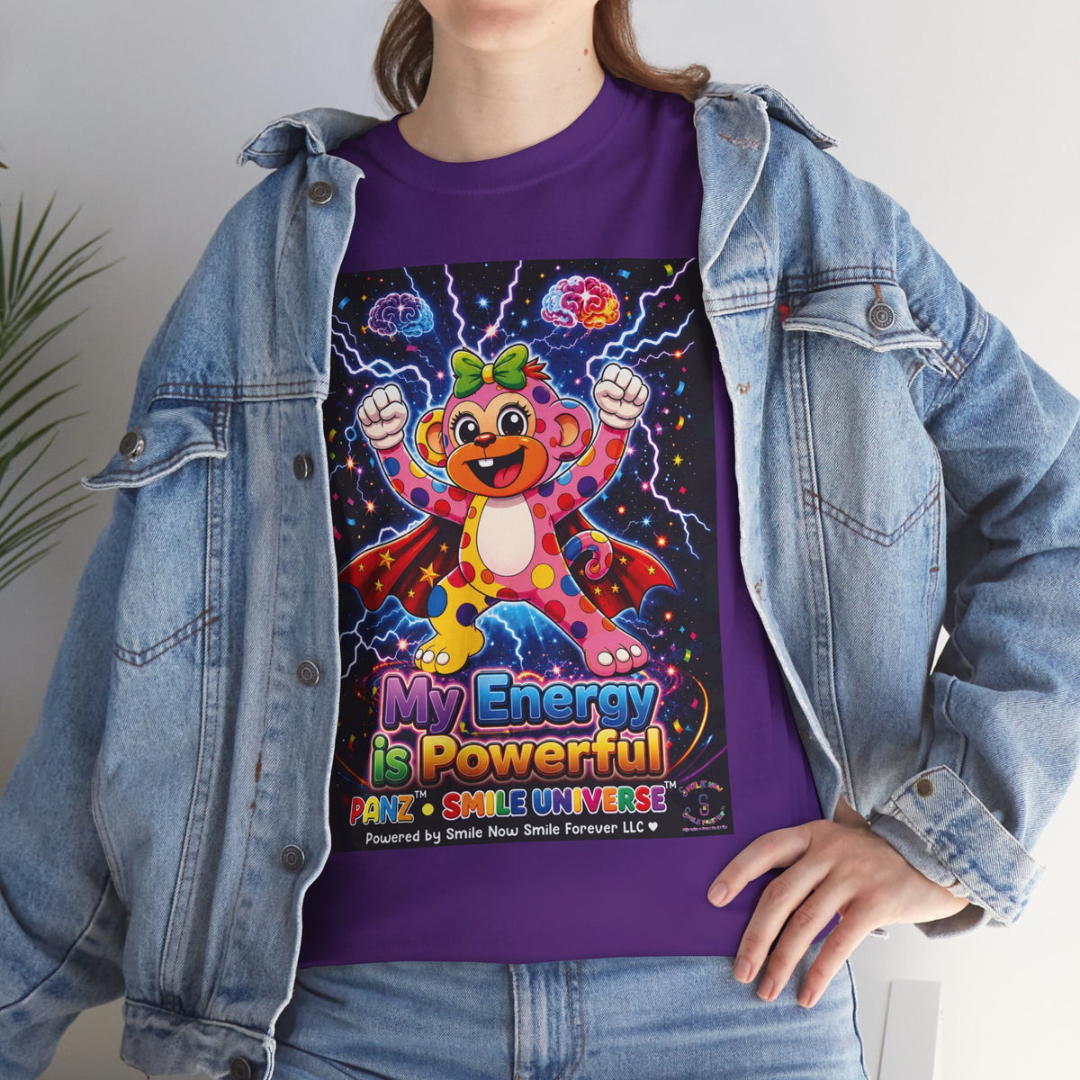 Panz™ Unisex Heavy Cotton™ Tee For Adult – "My Energy is Powerful" Graphic Tee | Smile Universe Collection