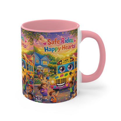 Lani™ Accent Mug – "Safe Rides, Happy Hearts" Graphic