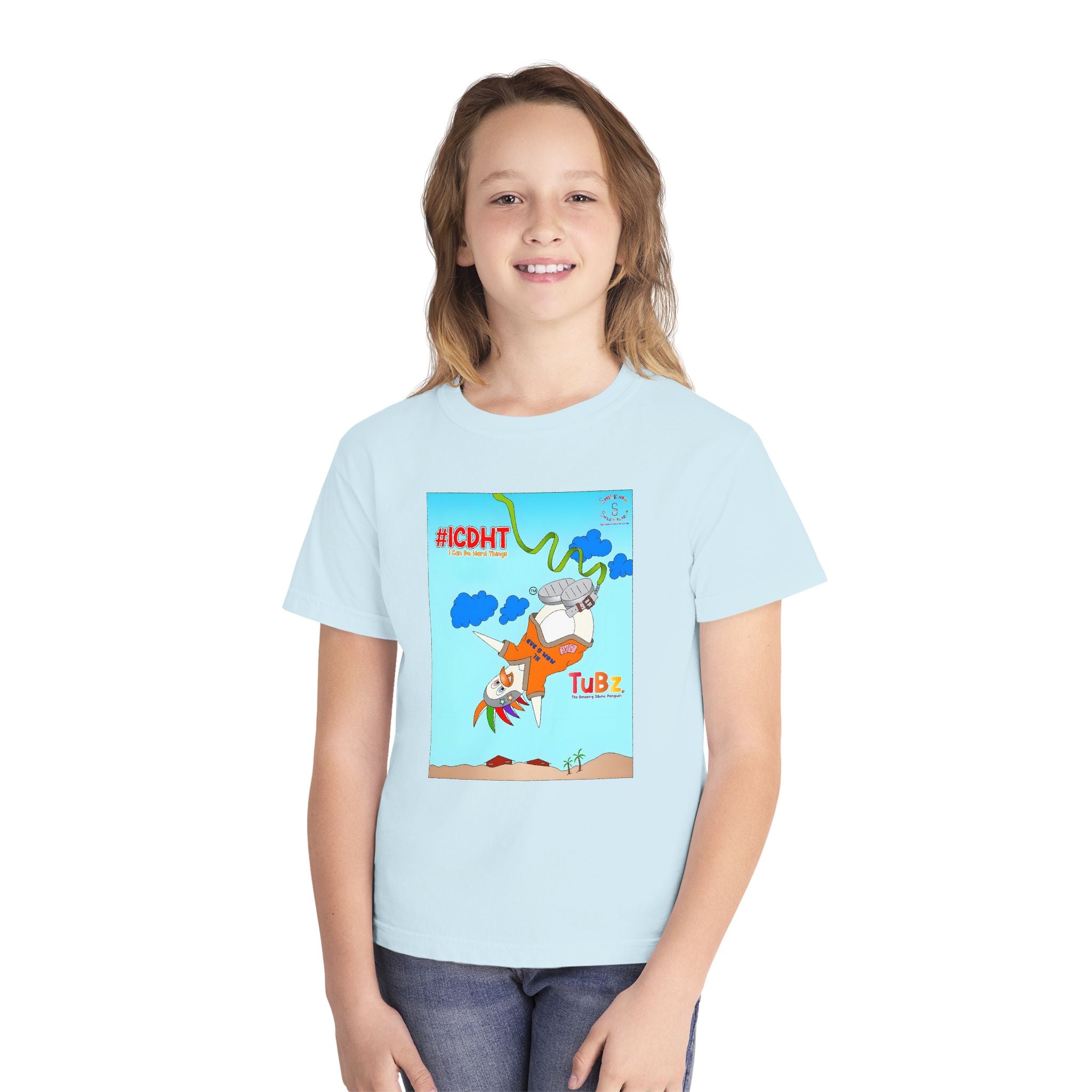 TuBz™ "I Can Do Hard Things" Youth T-Shirt | Youth Midweight Tee- Motivational Kids Graphic Tee