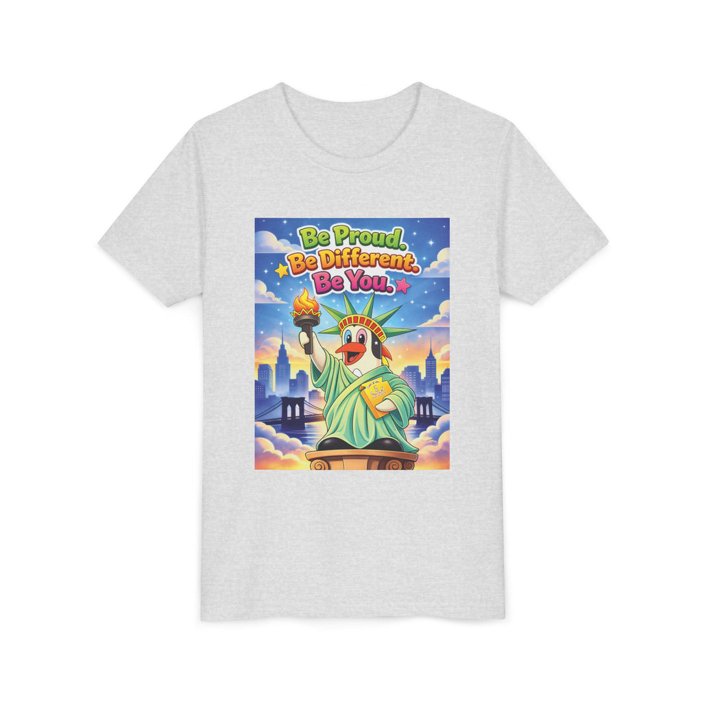 TuBz™M "Be Proud. Be Different. Be You." Kids T-Shirt - Inspirational Graphic Tee