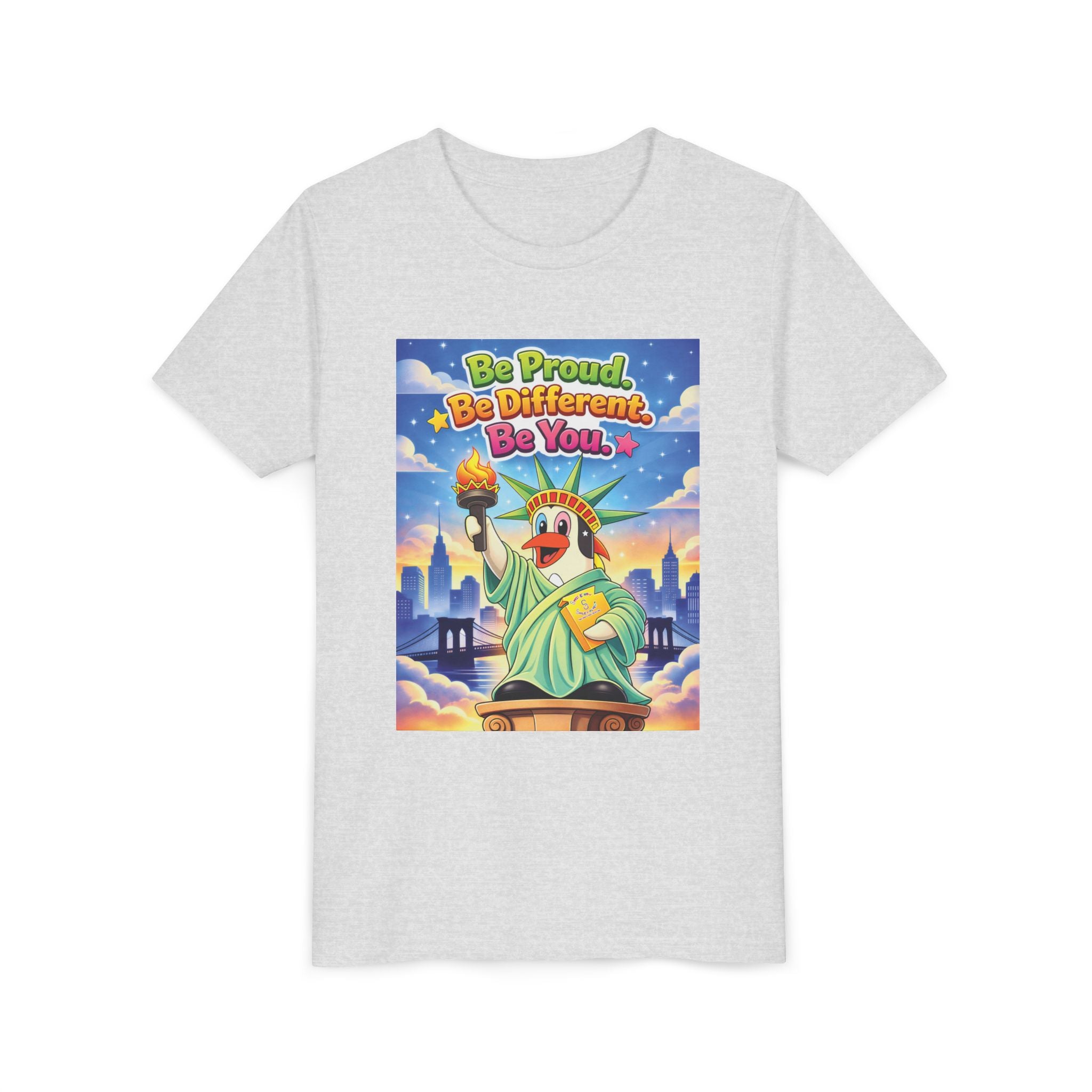 TuBz™M "Be Proud. Be Different. Be You." Kids T-Shirt - Inspirational Graphic Tee