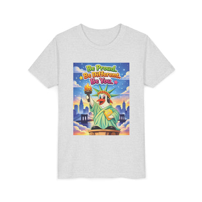TuBz™M "Be Proud. Be Different. Be You." Kids T-Shirt - Inspirational Graphic Tee