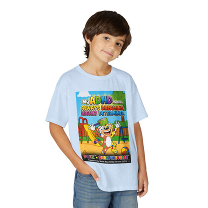 Potz™ Youth DryBlend® T-Shirt – "My ADHD Means Always Dreaming, Highly Determined" Graphic Tee | Smile Universe Collection
