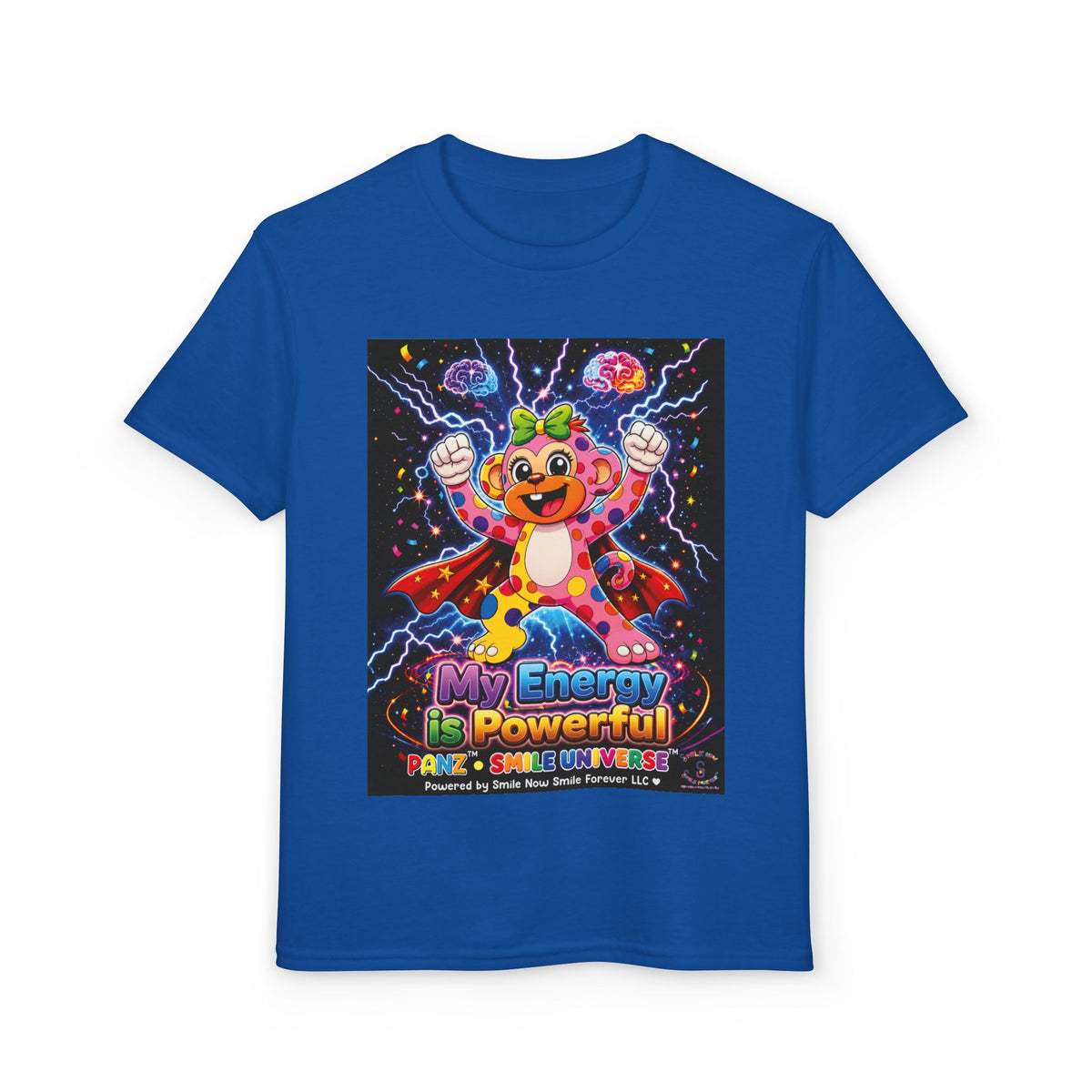 Panz™ Youth DryBlend® T-Shirt – "My Energy is Powerful" Graphic Tee | Smile Universe Collection