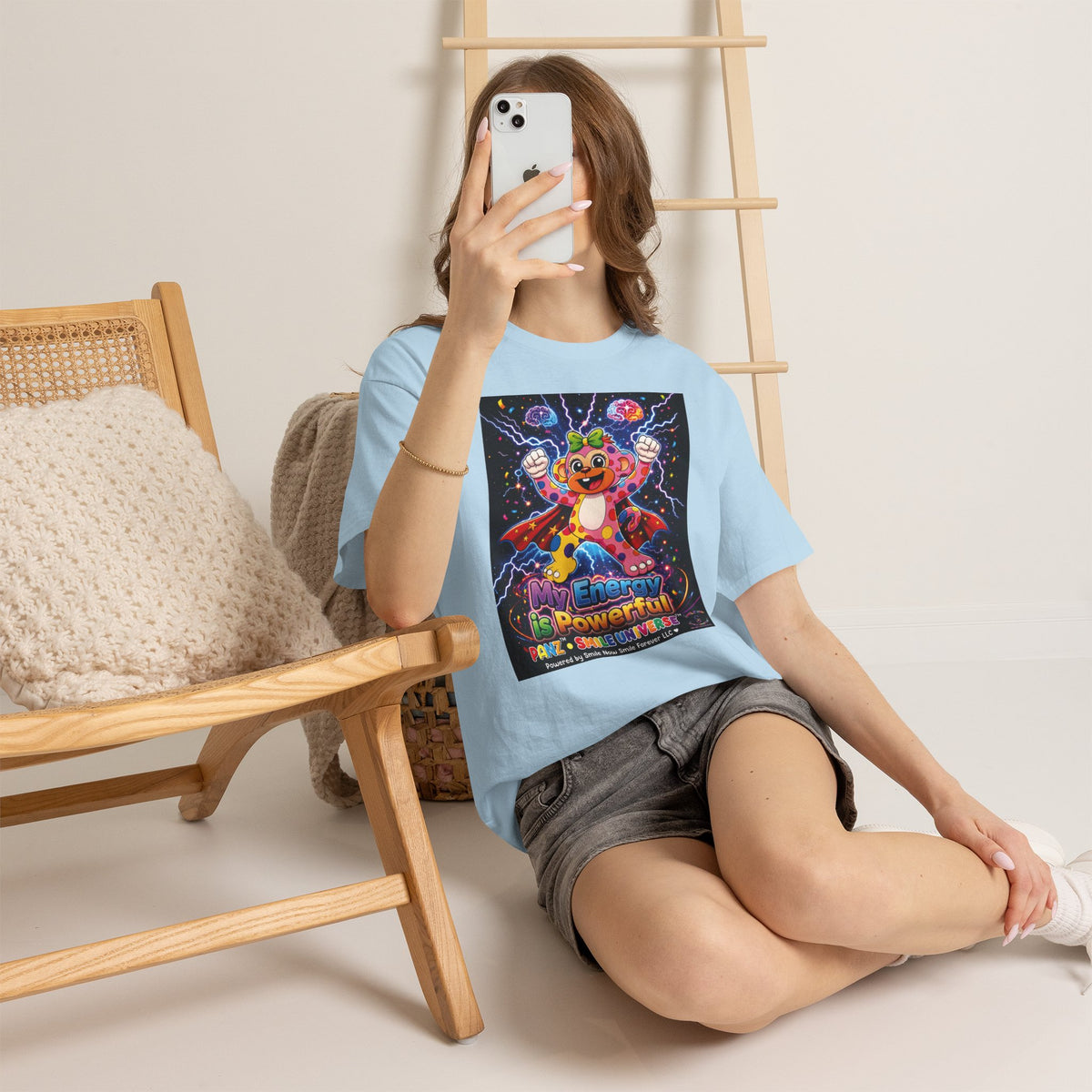 Panz™ Unisex Heavy Cotton™ Tee For Adult – "My Energy is Powerful" Graphic Tee | Smile Universe Collection