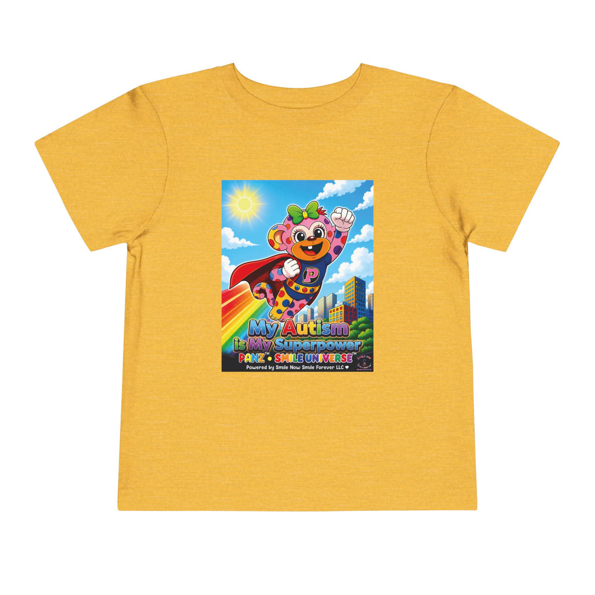 Panz™ Toddler Short Sleeve Tee – "My Autism is My Superpower" Graphic | Smile Universe Collection