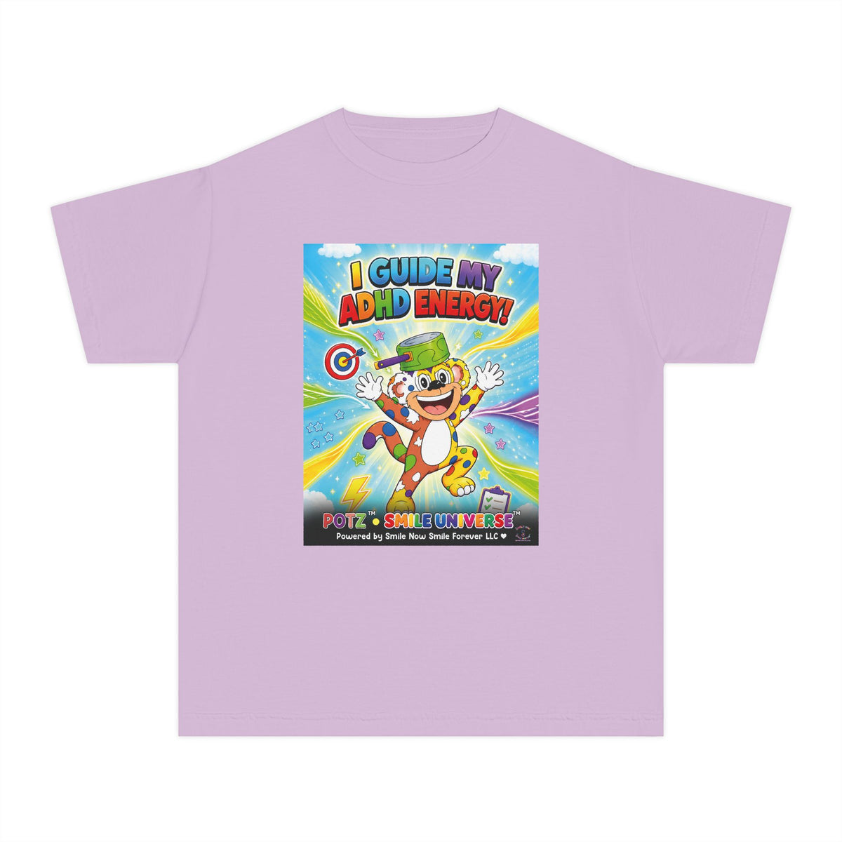 Potz™ Youth Midweight Tee – "I Guide My ADHD Energy!" Graphic Tee | Smile Universe Collection