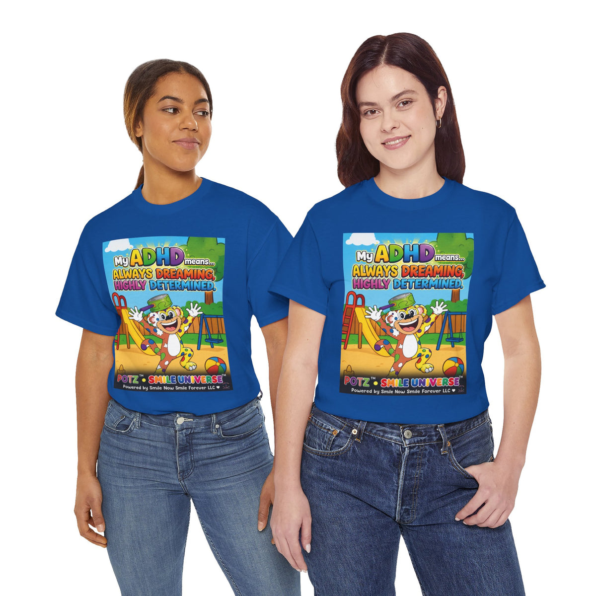Potz™ Unisex Heavy Cotton™ Tee – "My ADHD Means Always Dreaming, Highly Determined" Graphic Tee | Smile Universe Collection
