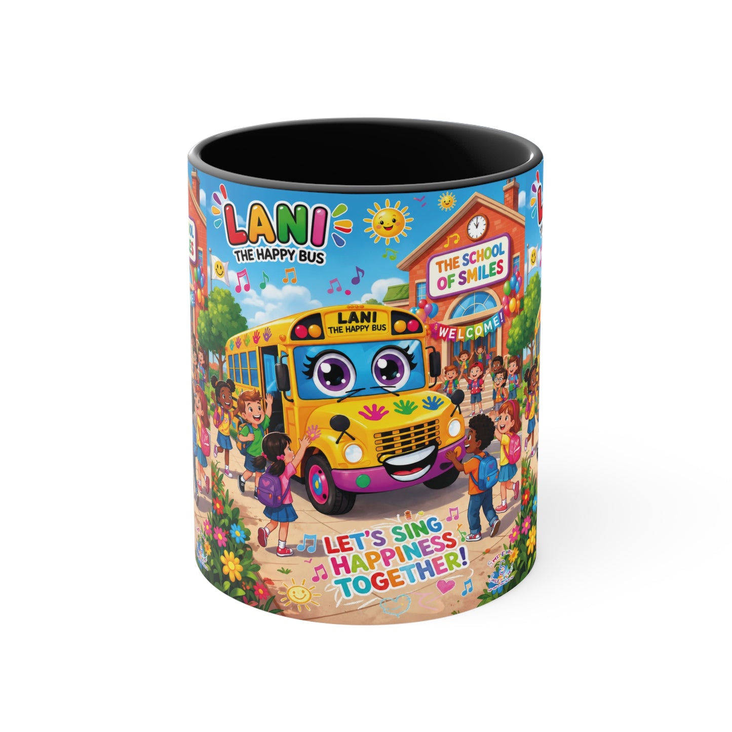 Lani™ Accent Mug – "Let's Sing Happiness Together!" Graphic