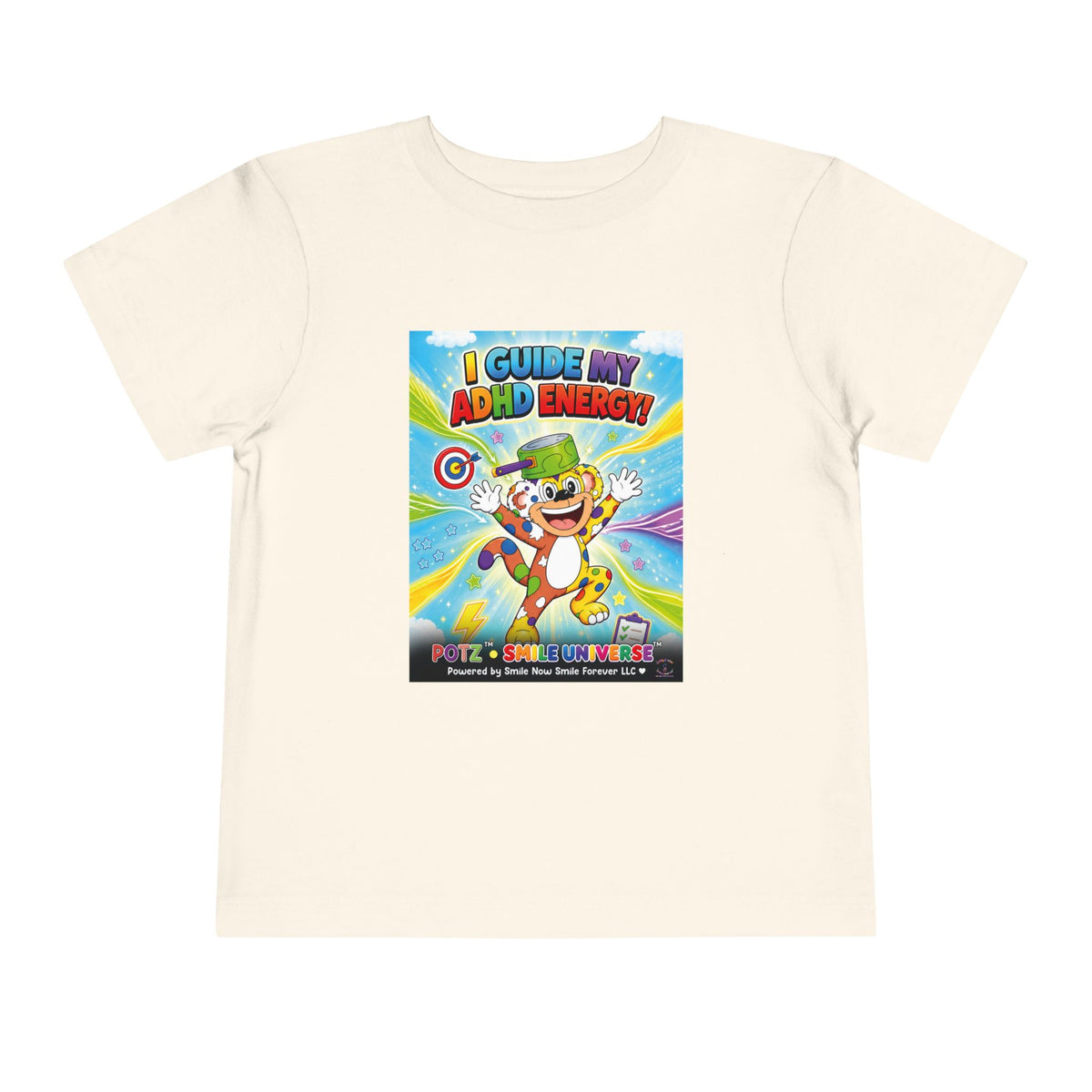 Potz™ Toddler Short Sleeve Tee – "I Guide My ADHD Energy!" Graphic Tee | Smile Universe Collection