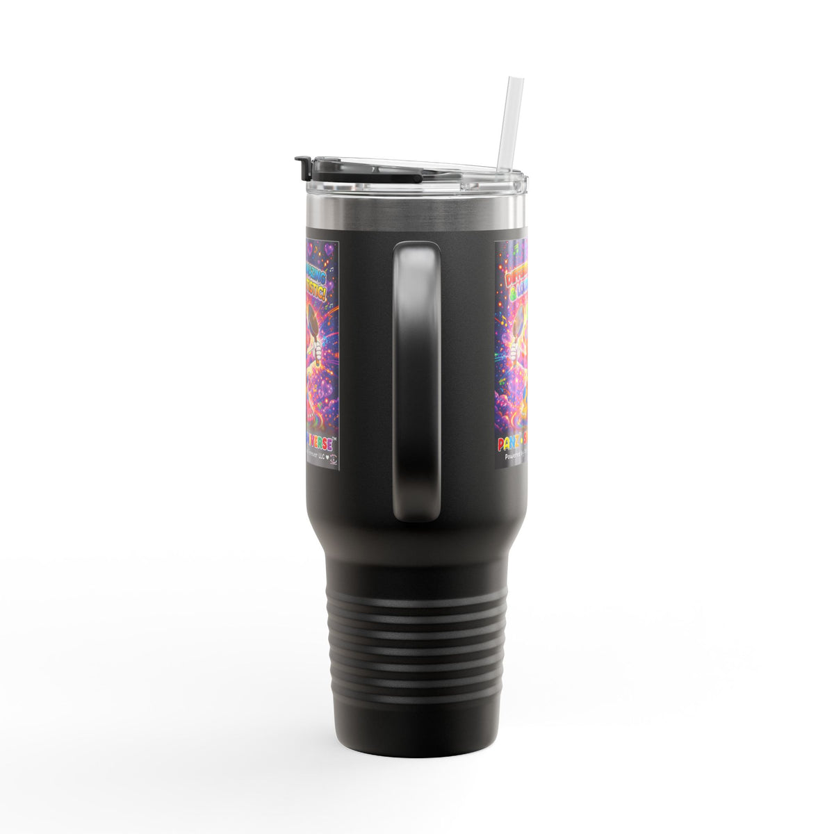 Panz™ 40oz Insulated Travel Mug – "Differently Amazing & Loudly Autistic!" Graphic | Smile Universe Collection