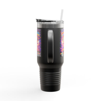 Panz™ 40oz Insulated Travel Mug – "Differently Amazing & Loudly Autistic!" Graphic | Smile Universe Collection