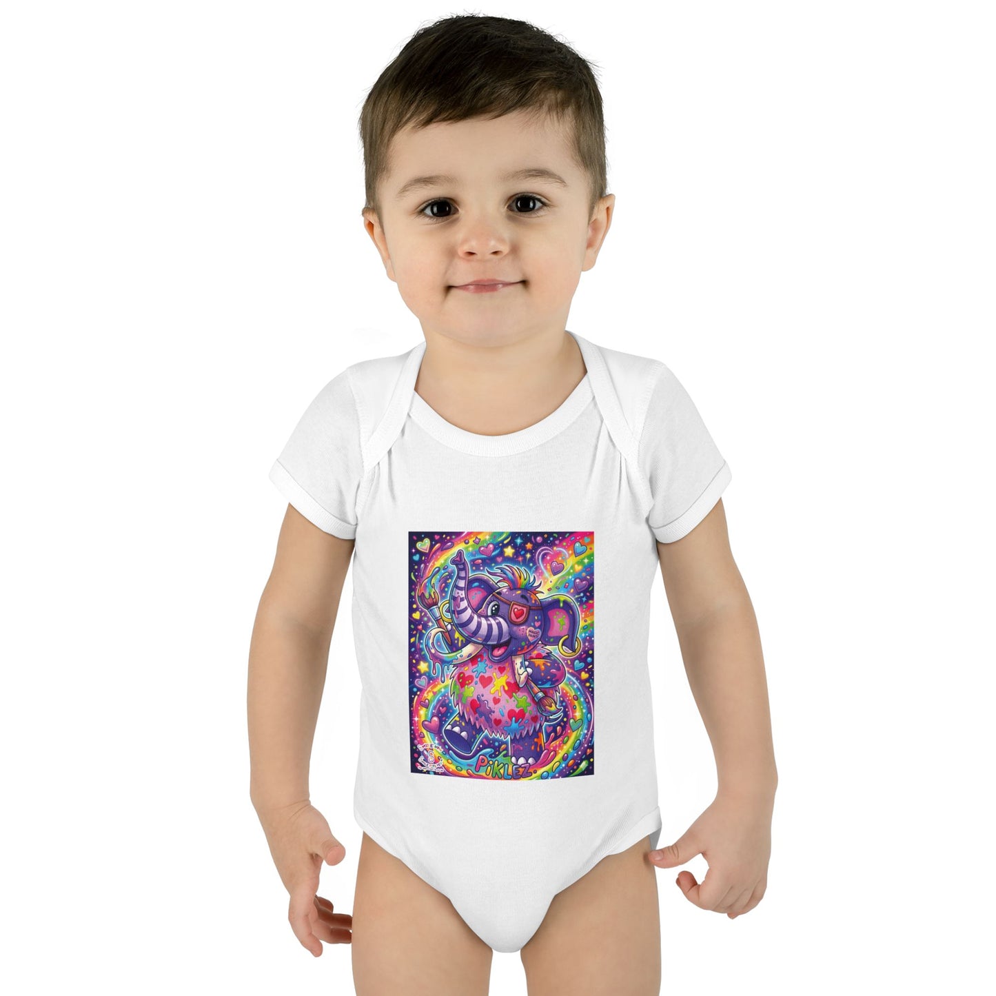 Piklez™ Infant Baby Rib Bodysuit – "Magic Paint!" Graphic | Smile Universe Collection