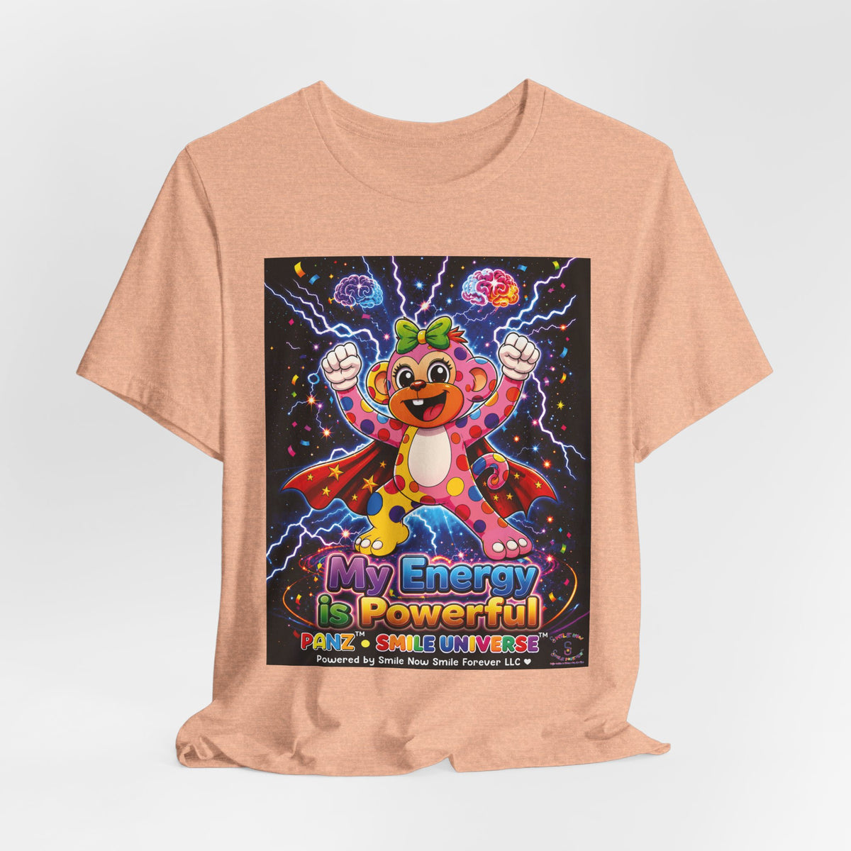 Panz™ Unisex Jersey Short Sleeve Tee For Adult– "My Energy is Powerful" Graphic Tee | Smile Universe Collection