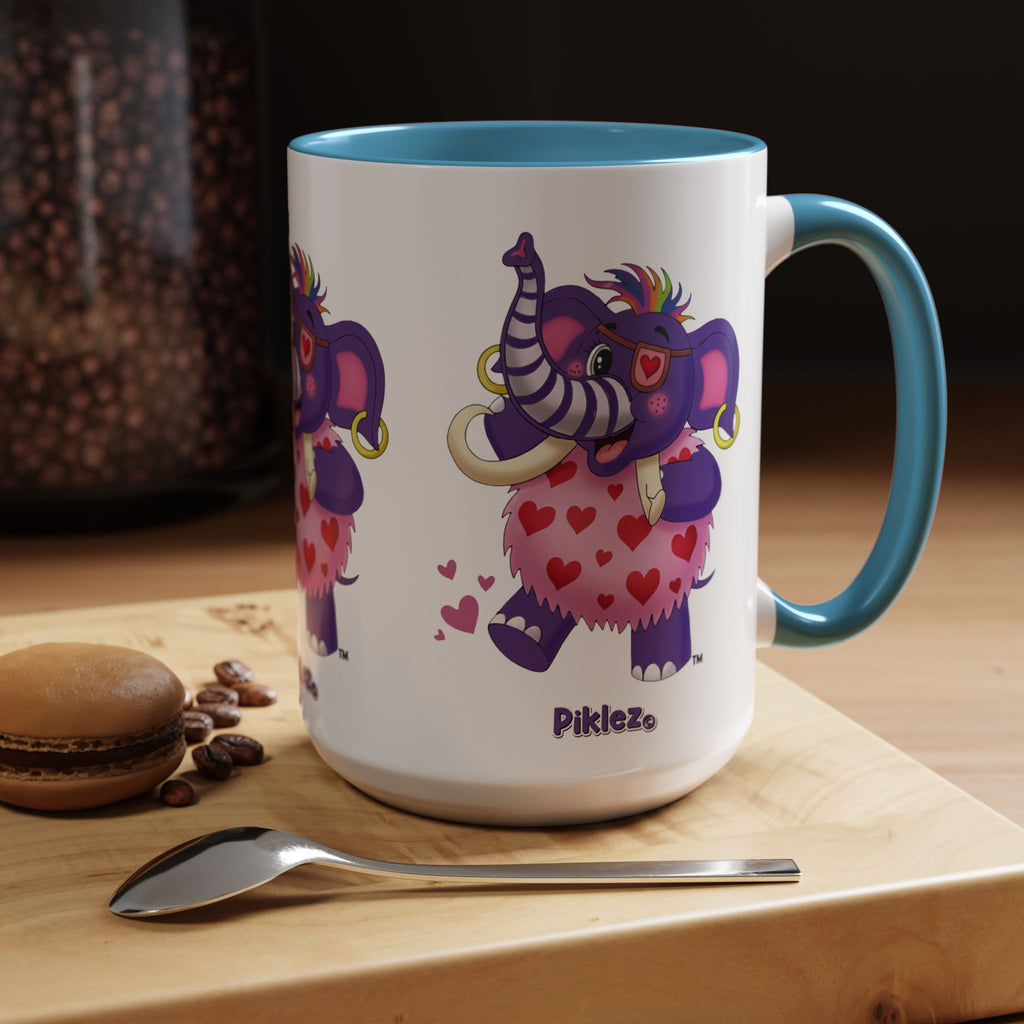 Piklez™ Accent Coffee Mug (11oz & 15oz) – "Full of Love!" Graphic | Smile Universe Collection