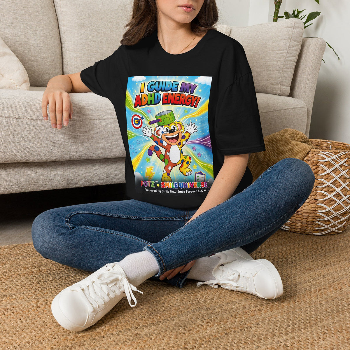 Potz™ Unisex Softstyle T-Shirt – "I Guide My ADHD Energy!" Graphic Tee | Smile Universe Collection