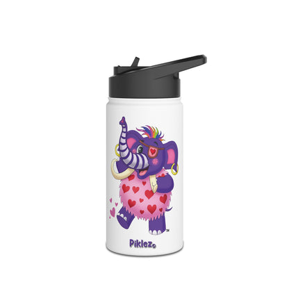 Piklez™ Stainless Steel Water Bottle with Standard Lid – "Full of Love!" Graphic | Smile Universe Collection