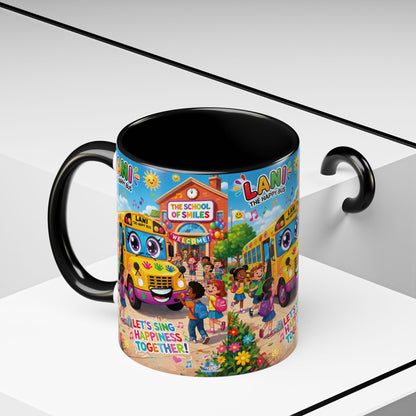 Lani™ Accent Coffee Mug (11oz & 15oz) – "Let's Sing Happiness Together!" Graphic