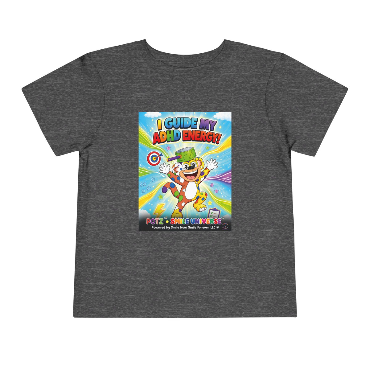 Potz™ Toddler Short Sleeve Tee – "I Guide My ADHD Energy!" Graphic Tee | Smile Universe Collection