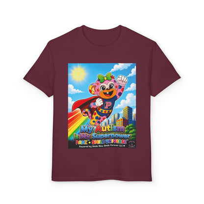 Panz™ Youth DryBlend® T-Shirt – "My Autism is My Superpower" Graphic | Smile Universe Collection
