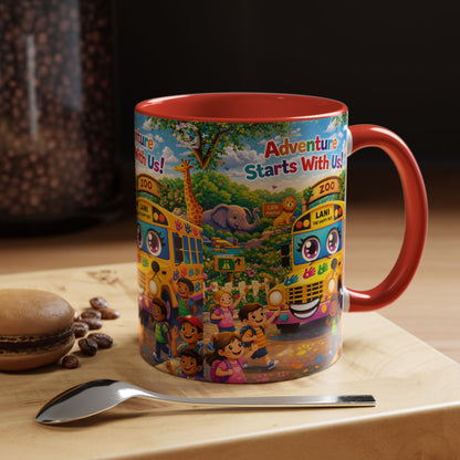 Lani™ Accent Coffee Mug (11oz & 15oz) – "Adventure Starts With Us!" Graphic