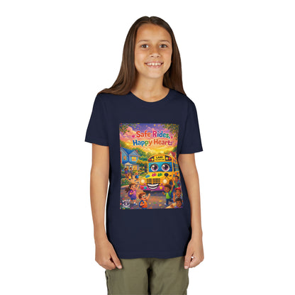 Lani™ Youth Short Sleeve Tee – "Safe Rides, Happy Hearts" Graphic
