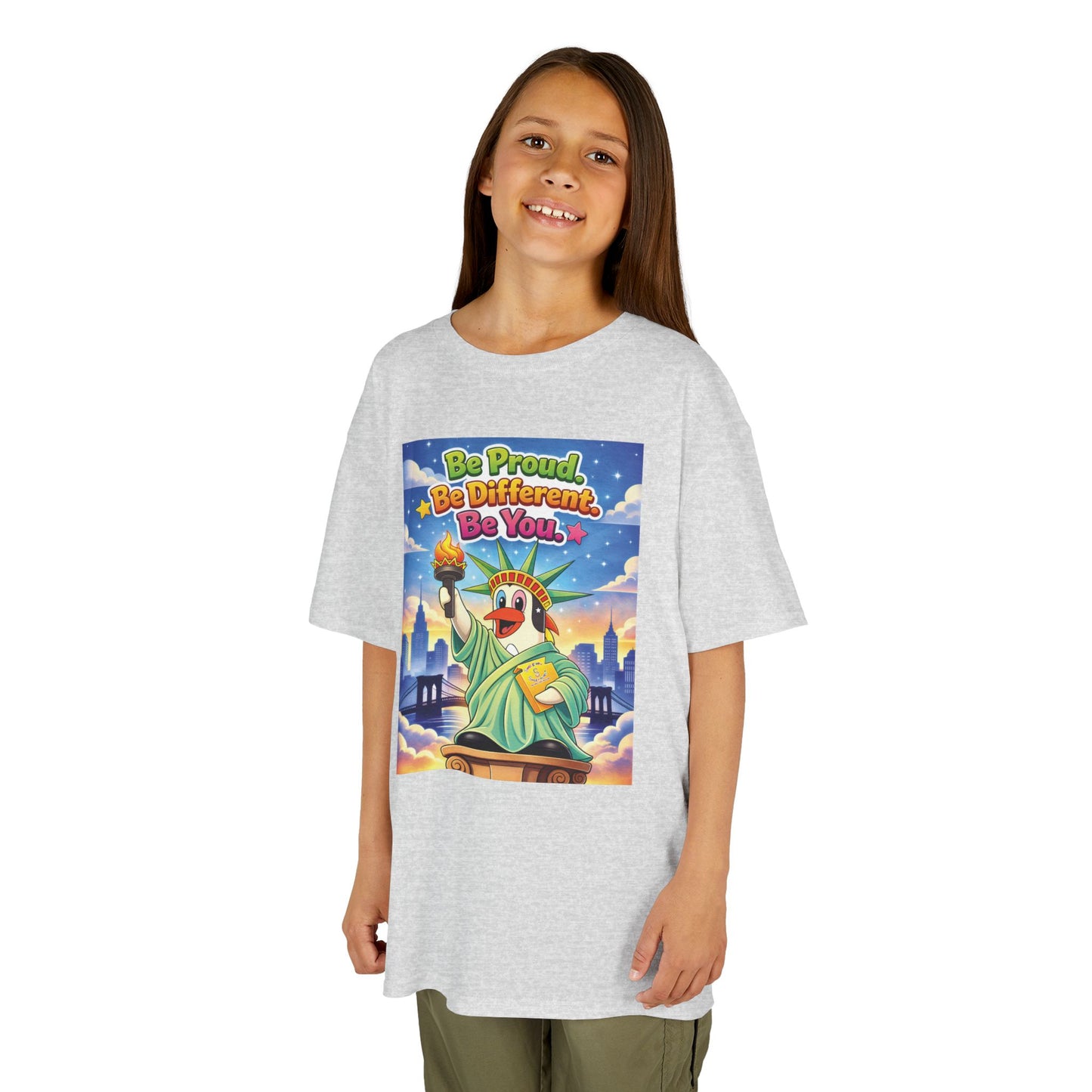 TuBz™M "Be Proud. Be Different. Be You." Kids T-Shirt - Inspirational Graphic Tee
