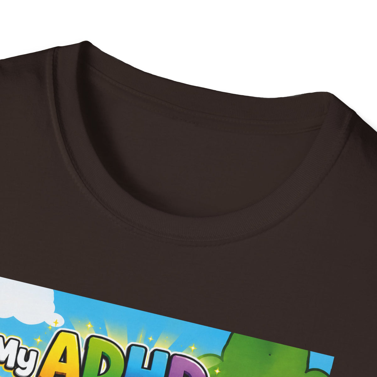 Potz™ Unisex Softstyle T-Shirt – "My ADHD Means Always Dreaming, Highly Determined" Graphic Tee | Smile Universe Collection