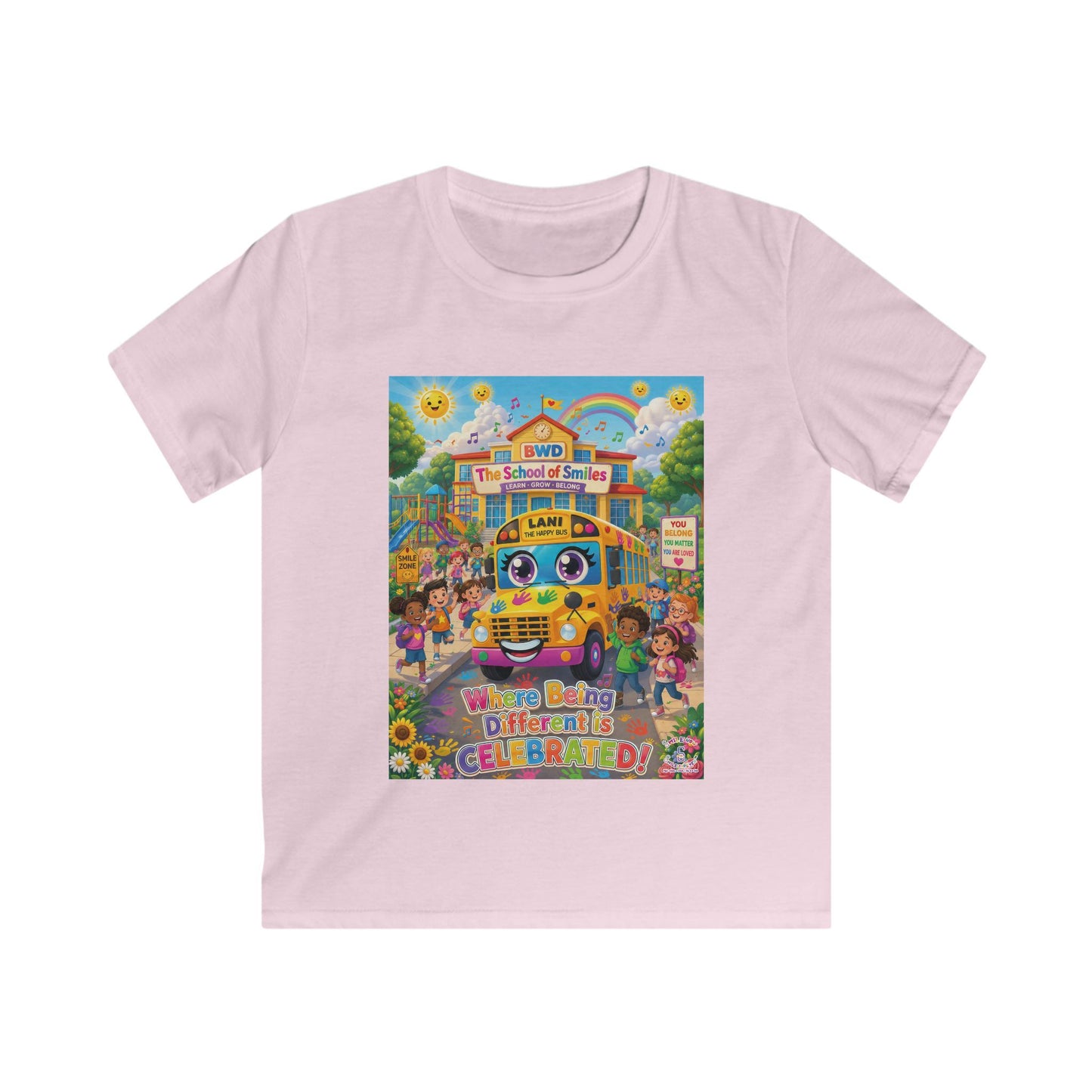 Lani™ Kids Softstyle Tee – "Where Being Different is CELEBRATED!" Graphic Shirt