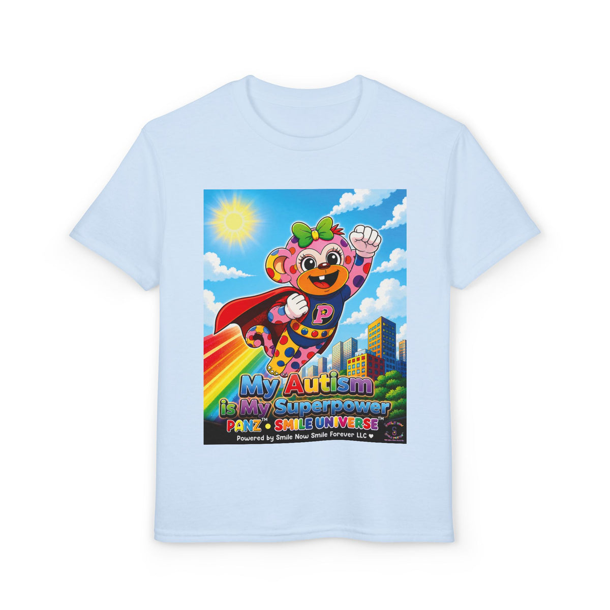 Panz™ Youth DryBlend® T-Shirt – "My Autism is My Superpower" Graphic | Smile Universe Collection