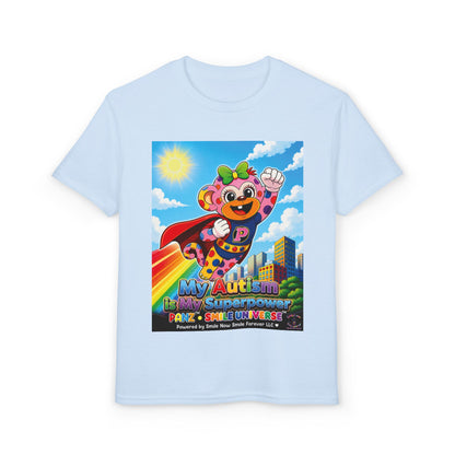 Panz™ Youth DryBlend® T-Shirt – "My Autism is My Superpower" Graphic | Smile Universe Collection
