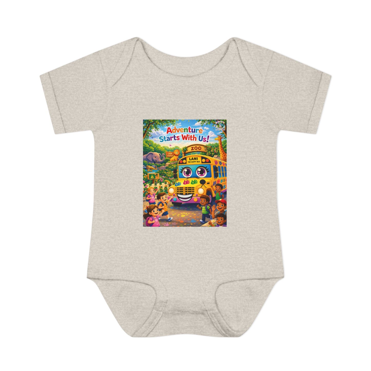 Lani™ Infant Baby Rib Bodysuit – "Adventure Starts With Us!" Graphic