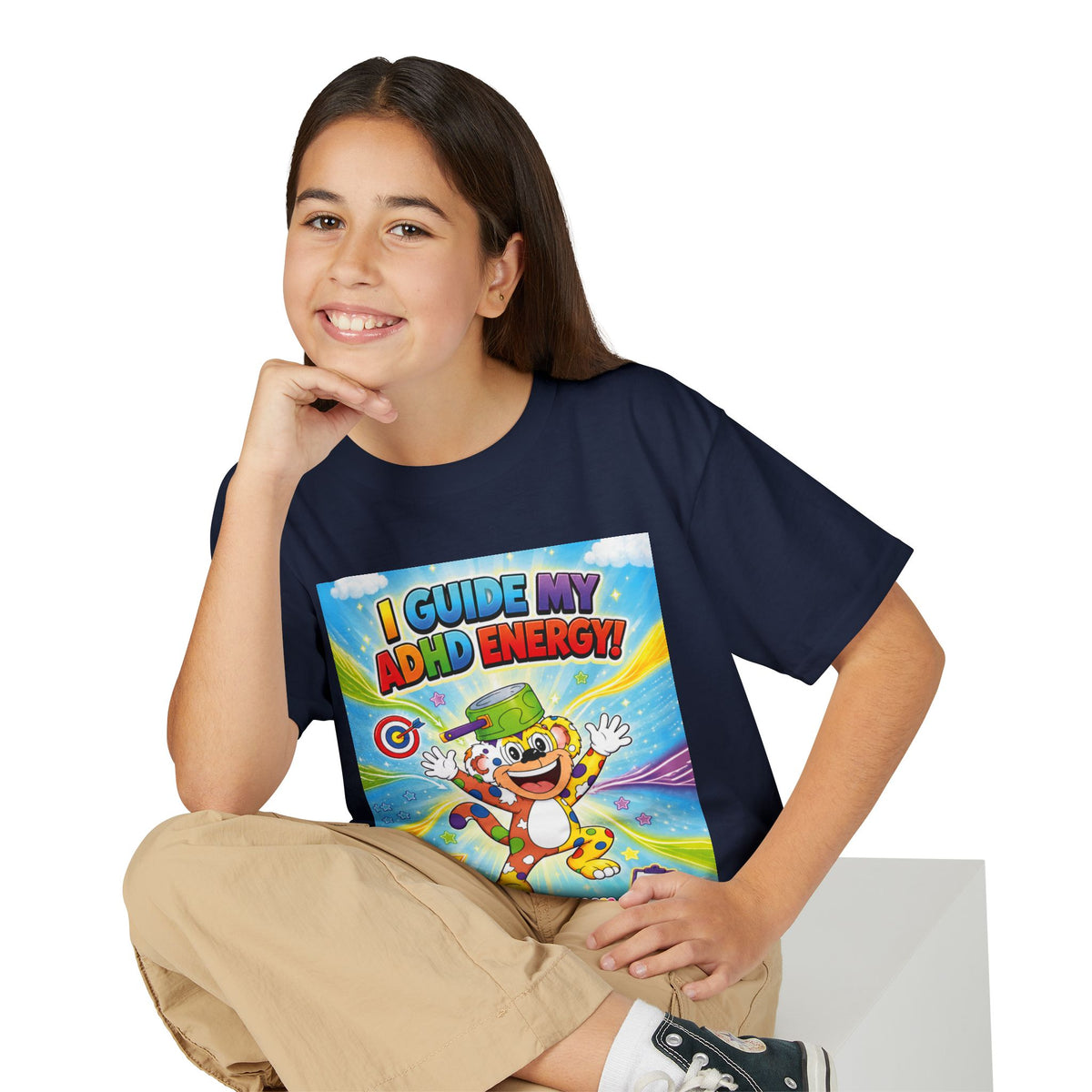 Potz™ Youth DryBlend® T-Shirt – "I Guide My ADHD Energy!" Graphic Tee | Smile Universe Collection
