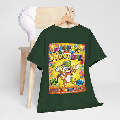 Potz™ Unisex Heavy Cotton™ Tee – "My ADHD Brain is Full of Brilliant Ideas!" Graphic Tee | Smile Universe Collection