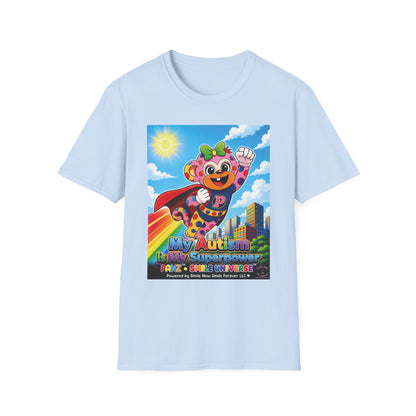 Panz™ Unisex Softstyle T-Shirt – "My Autism is My Superpower" Graphic | Smile Universe Collection