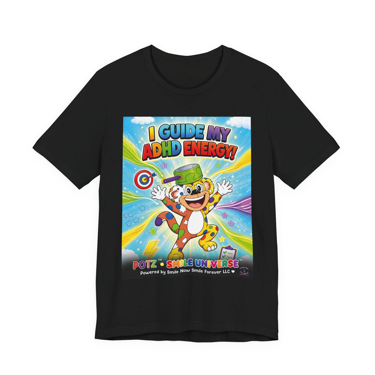 Potz™ Unisex Jersey Short Sleeve Tee – "I Guide My ADHD Energy!" Graphic Tee | Smile Universe Collection