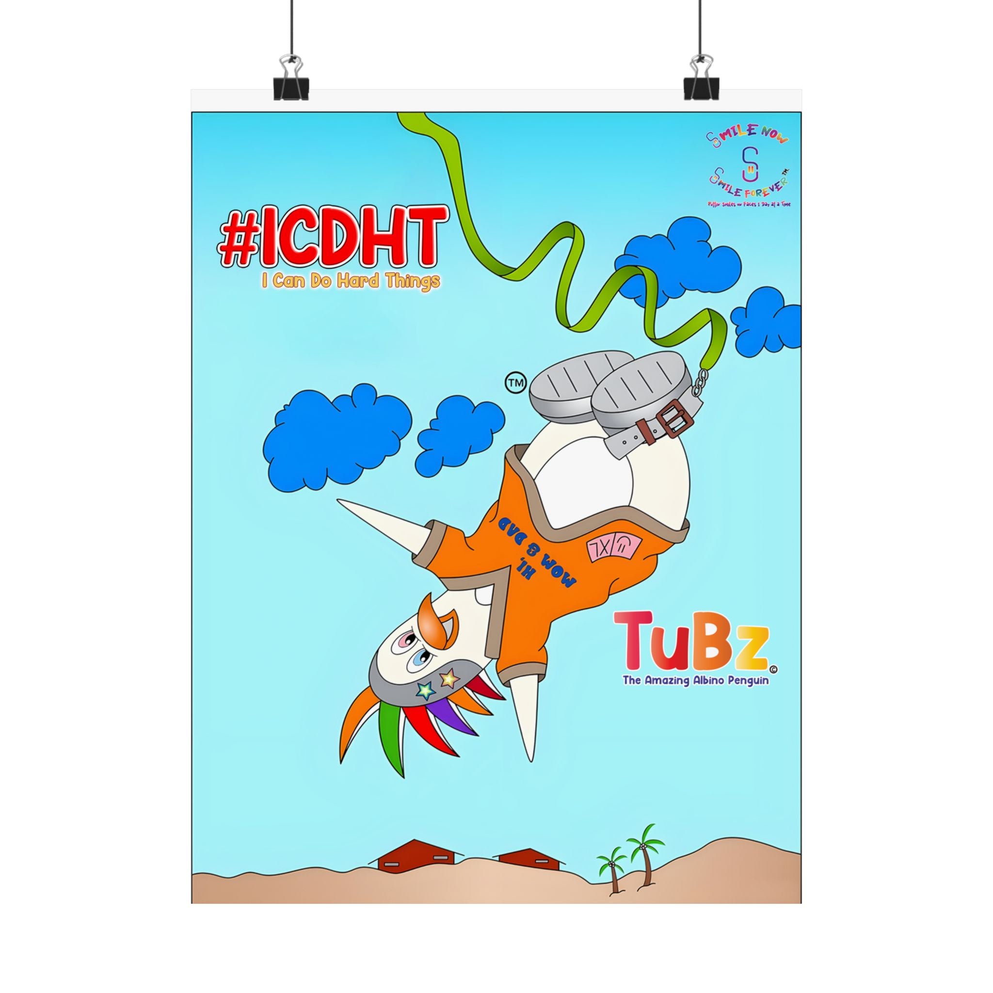 TuBz™ "I Can Do Hard Things" Kids Poster - Motivational Classroom Wall Art