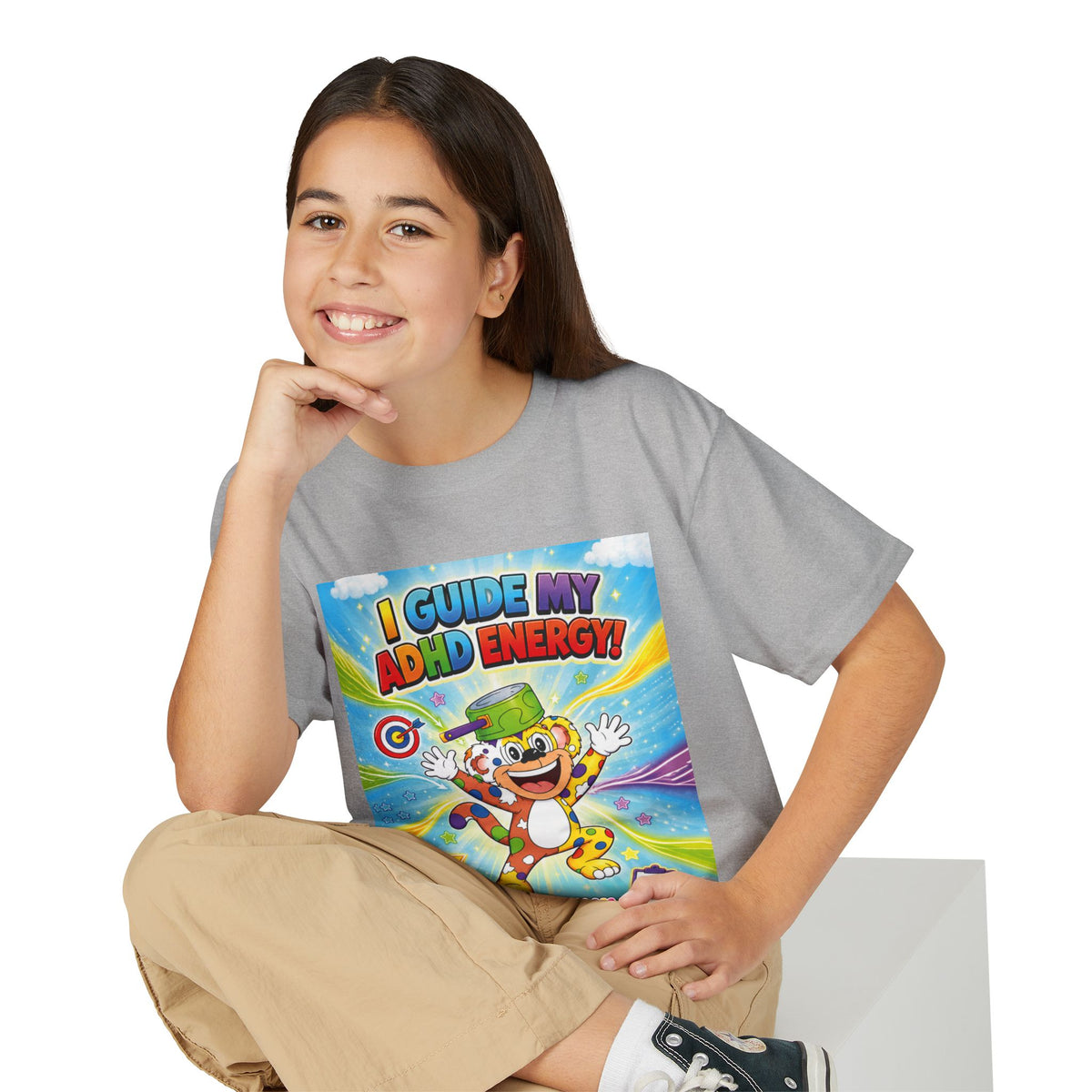 Potz™ Youth DryBlend® T-Shirt – "I Guide My ADHD Energy!" Graphic Tee | Smile Universe Collection