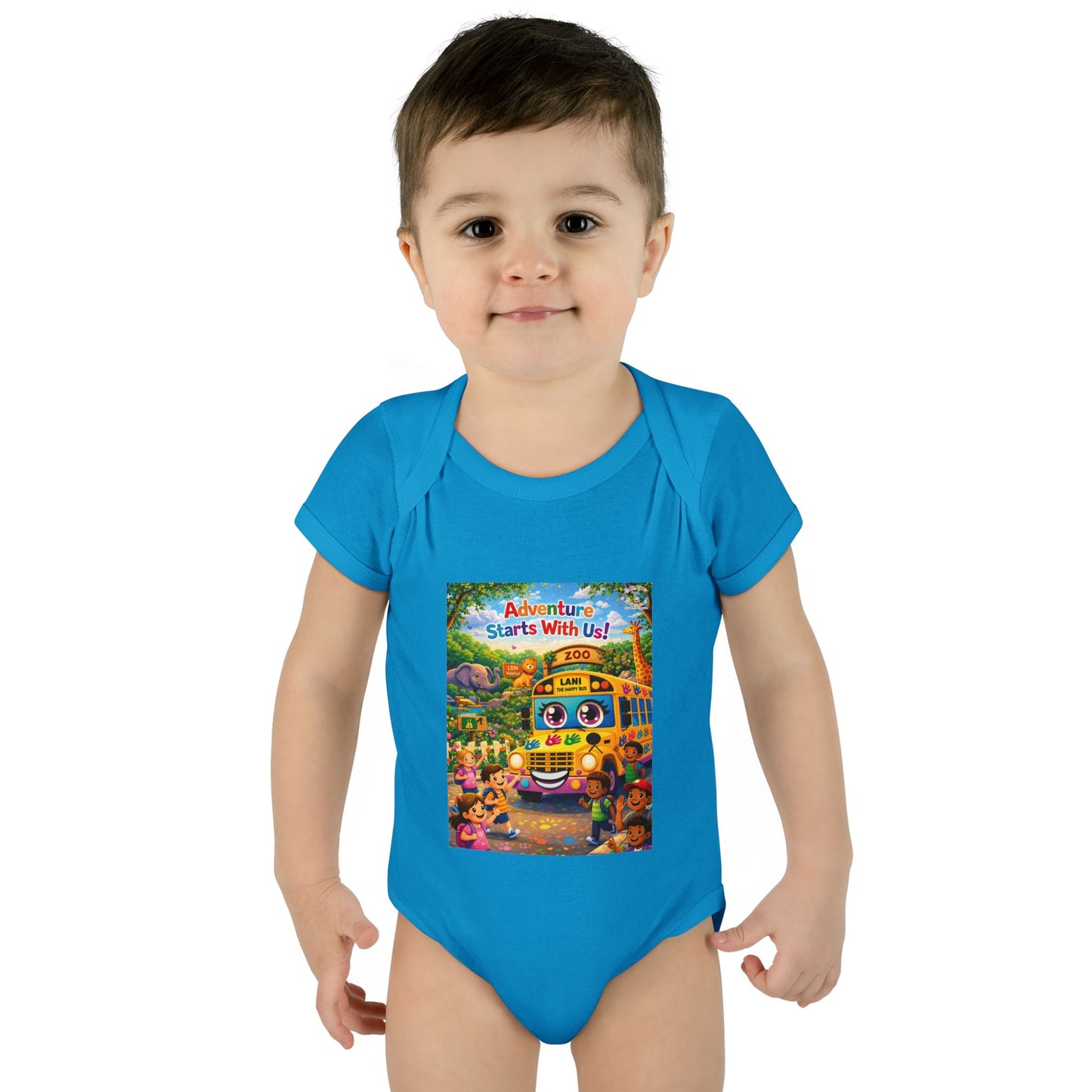 Lani™ Infant Baby Rib Bodysuit – "Adventure Starts With Us!" Graphic