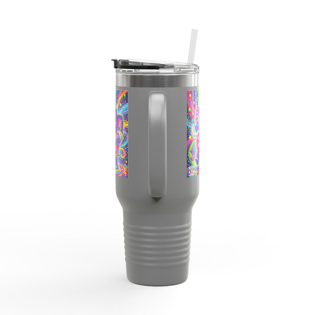 Piklez™ 40oz Insulated Travel Mug – "Born to Celebrate!" Graphic | Smile Universe Collection